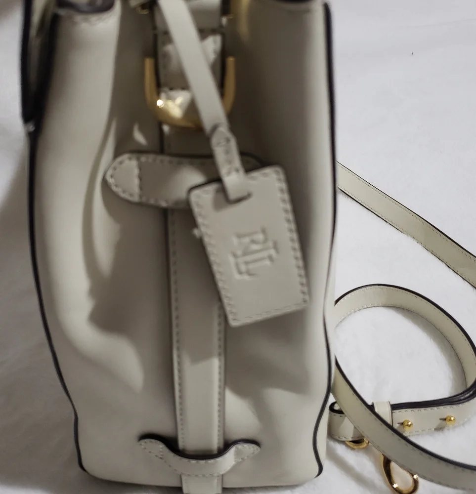 Lauren Ralph Lauren Peyton‎ Satchel Cream Handbag. NWT.